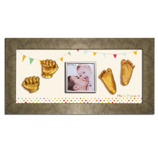 Momspresent Baby Hands and Foot 3D Casting Print DIY Kit with GOLD Frame11-The 1st Party