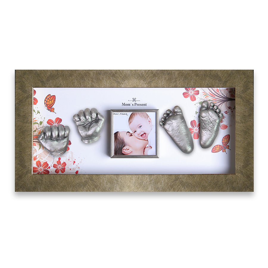 Momspresent Baby Hands and Foot Casting 3D Print DIY Kit with GOLD Frame1- The spring of life
