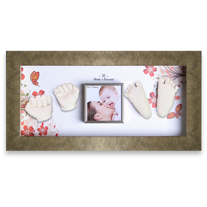 Momspresent Baby Hands and Foot Casting 3D Print DIY Kit with GOLD Frame1- The spring of life