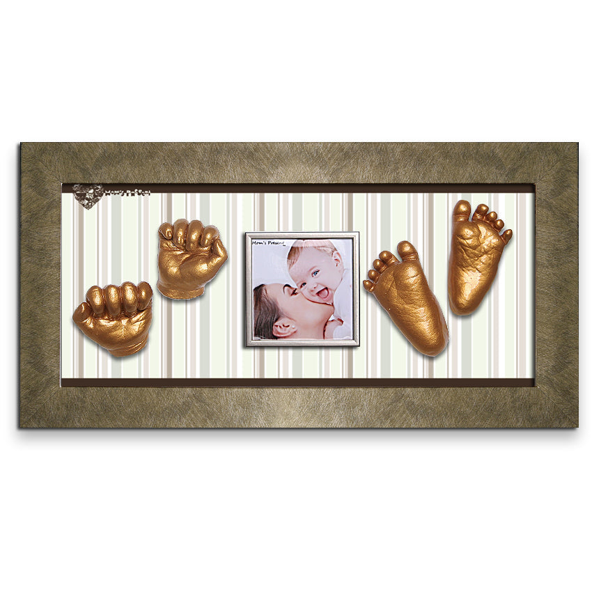 Momspresent Baby Hands and Foot 3D Casting Print DIY Kit with GOLD Fra –  Mom's Present