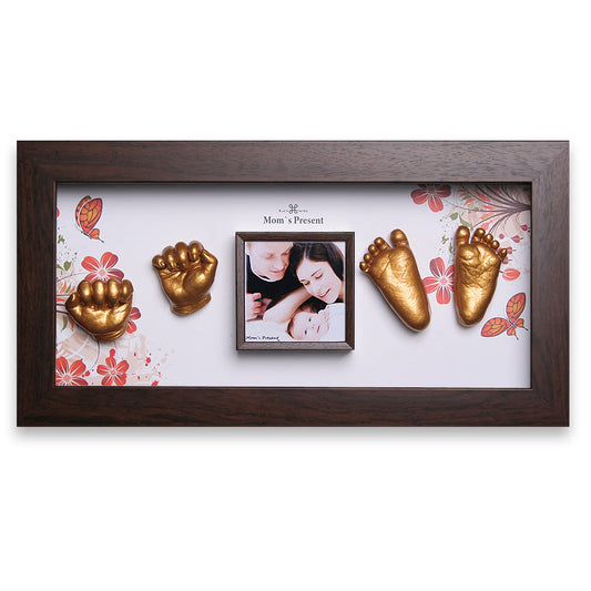 Momspresent Baby Hands and Foot Casting 3D Print DIY Kit with Walnut Frame1- The spring of life