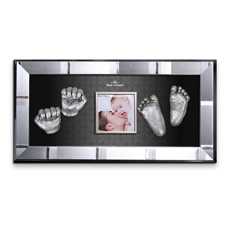 Momspresent Baby Hands and Foot 3D Casting Print DIY Kit with SILVER Frame10-At-the-Modern-