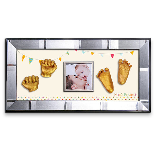 Momspresent Baby Hands and Foot 3D Casting Print DIY Kit with SILVER Frame11-The 1st Party
