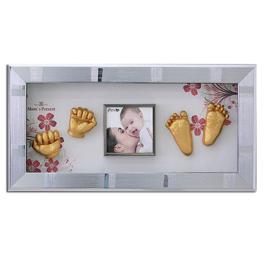 Momspresent Baby Hands and Foot Casting 3D Print DIY Kit with SILVER Frame1- The spring of life