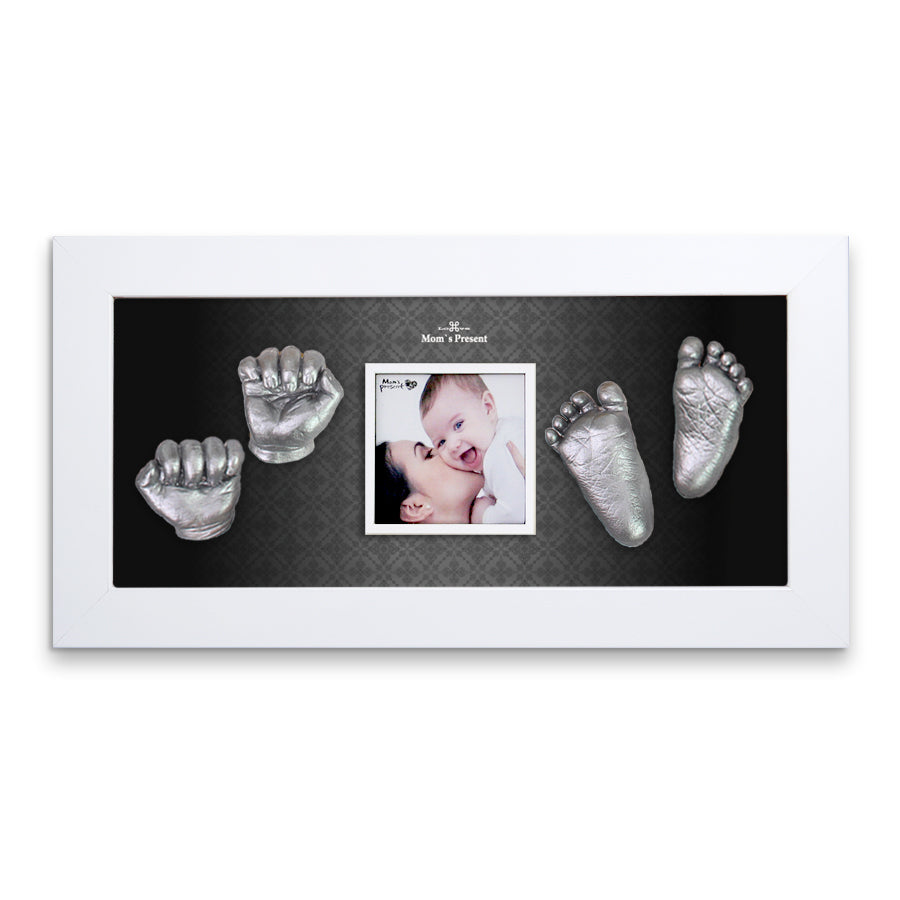 Momspresent baby handprint and footprint kit with White Frame10-At-the-Modern-