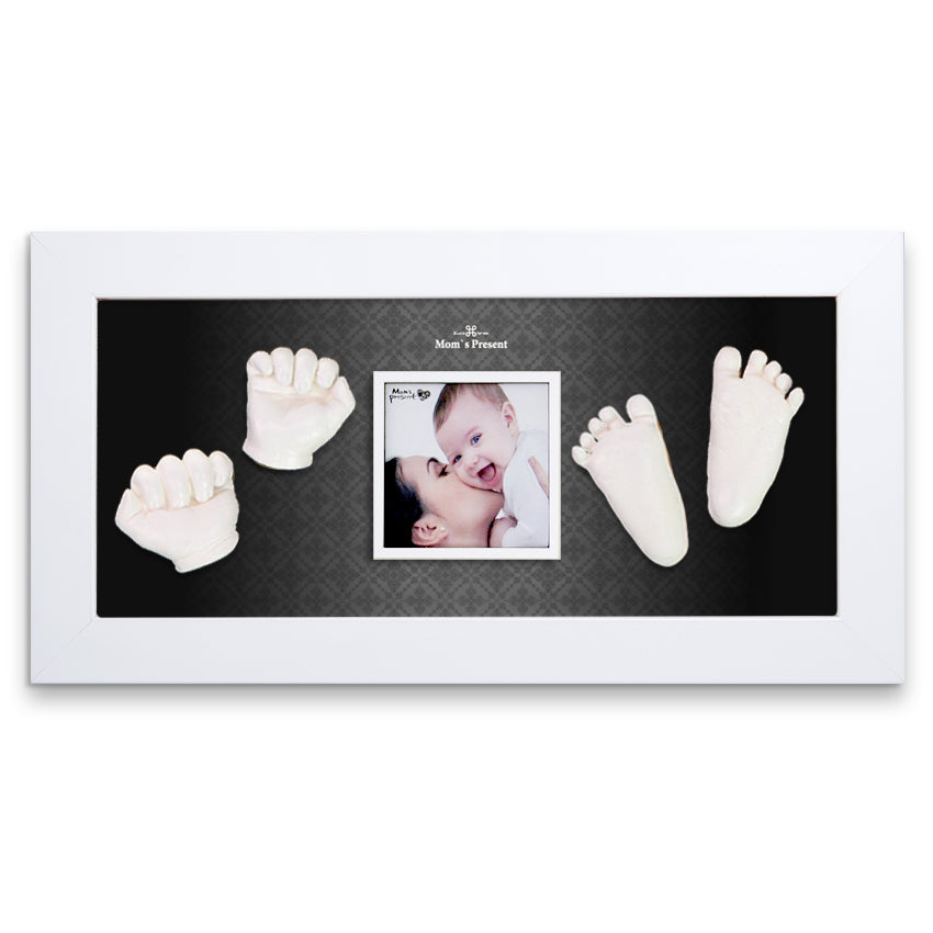 Momspresent baby handprint and footprint kit with White Frame10-At-the-Modern-