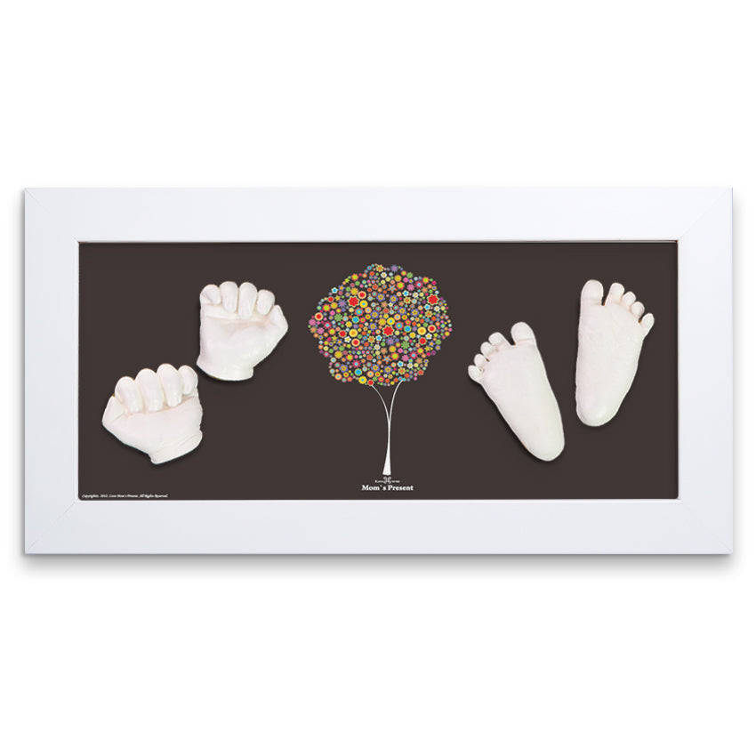 Momspresent Baby Hands and Foot 3D Casting Print DIY Kit with White Frame7-happiness-tree
