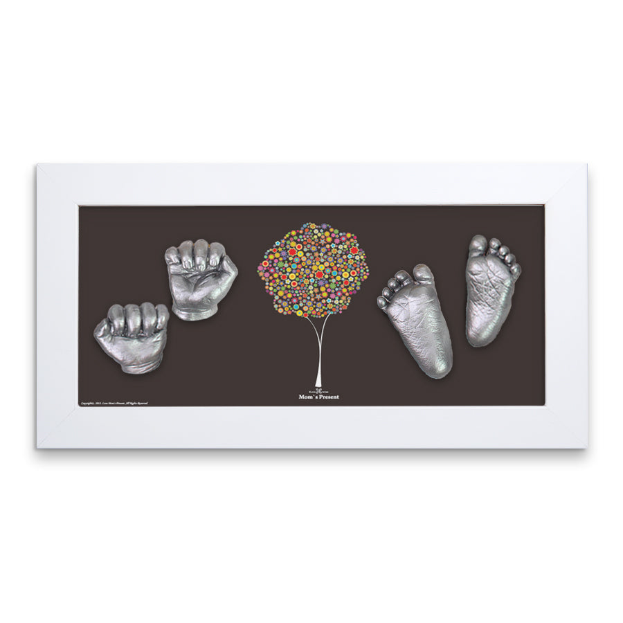 Momspresent Baby Hands and Foot 3D Casting Print DIY Kit with White Frame7-happiness-tree