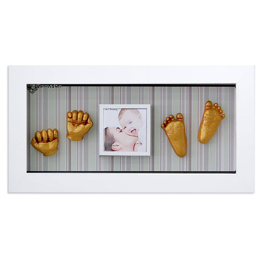 Momspresent Baby Hands and Foot 3D Casting Print DIY Kit with White Frame9 -pop-stripe