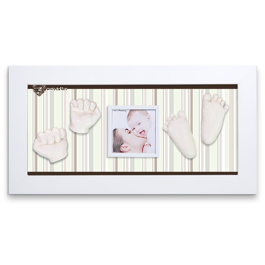Momspresent Baby Hands and Foot 3D Casting Print DIY Kit with White Frame9 -pop-stripe
