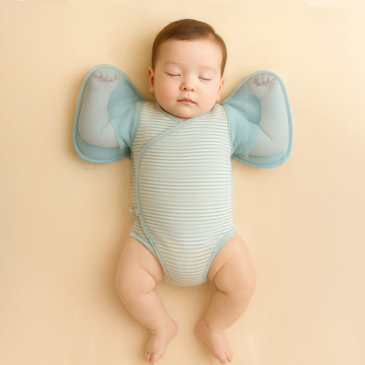 Arm-Only Baby Swaddle with Matching Headband – Breathable Modal Fabric, Anti-Moro Reflex, Soft & Lightweight for Newborns – Summer Sleepwear Gift Set