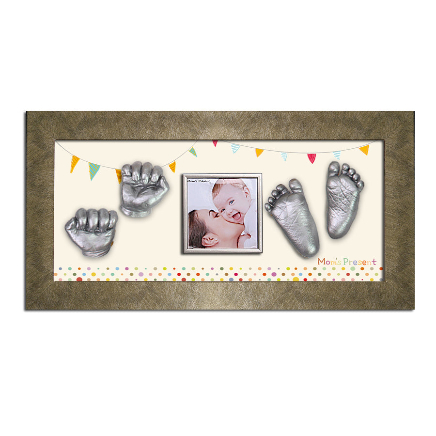 Momspresent 赤ちゃんの手と足 3D キャスティング プリント DIY キット ゴールド フレーム付き 11-第 1 パーティー