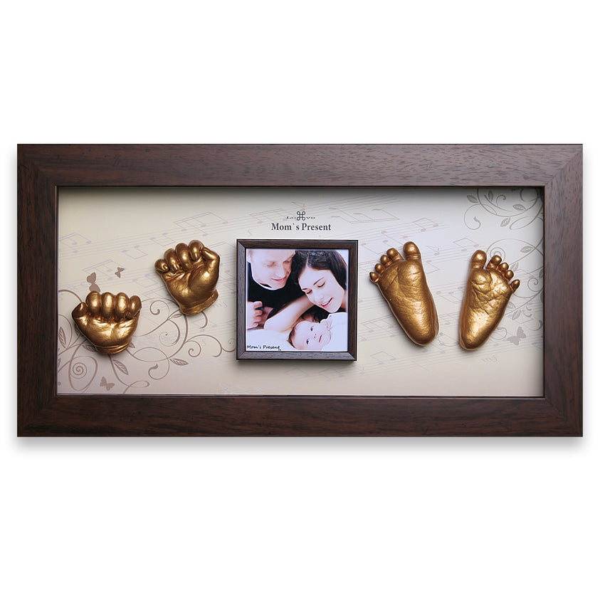 Momspresent baby handprint and footprint kit with Walnut Frame3-piano concerto