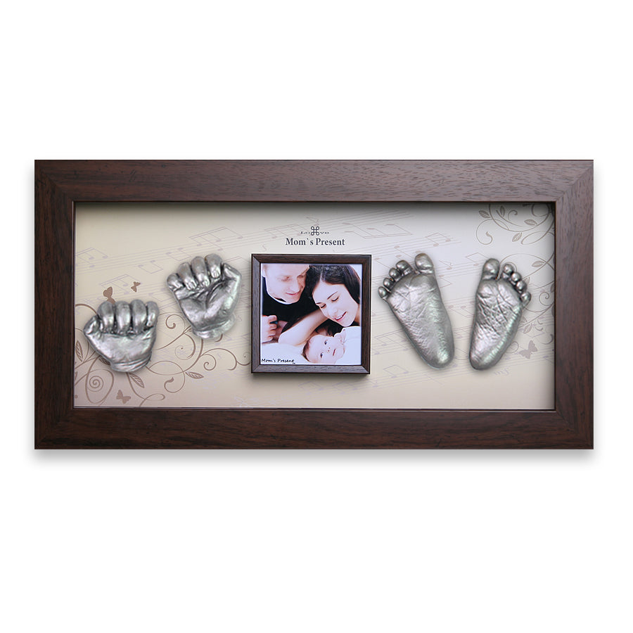 Momspresent baby handprint and footprint kit with Walnut Frame3-piano concerto