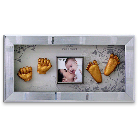 Momspresent 赤ちゃんの手と足 3D キャスティング プリント DIY キット シルバー フレーム付き6。秋の味覚