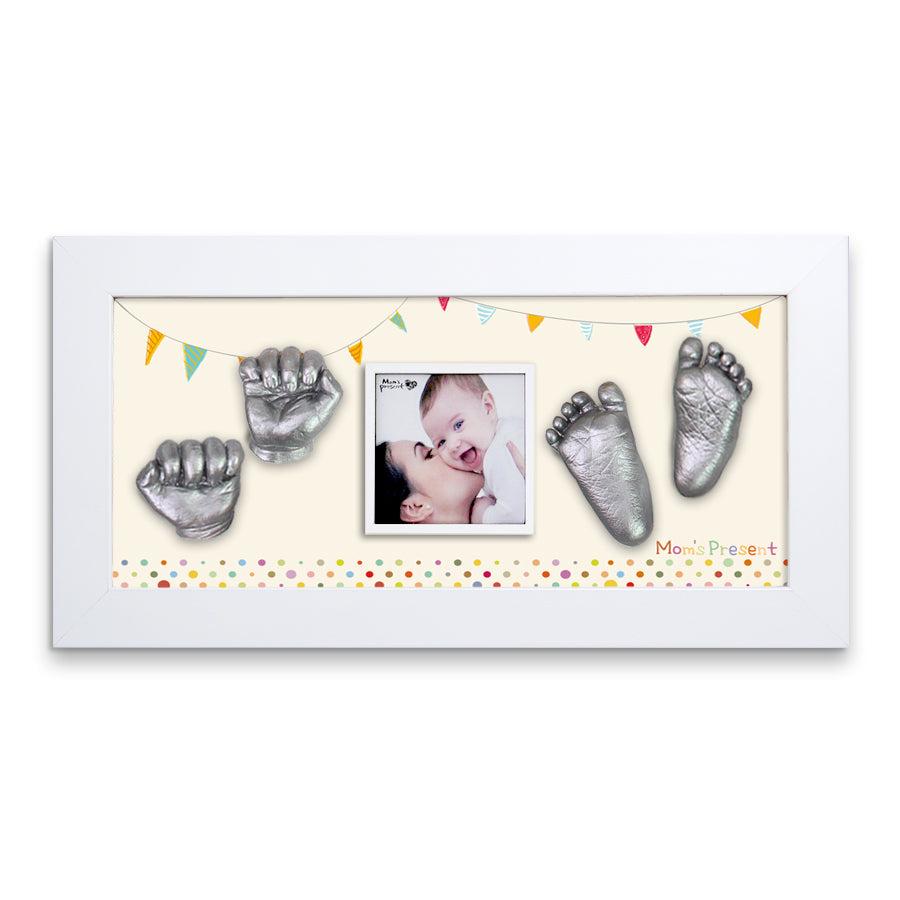 Momspresent baby handprint and footprint kit with White Frame11-The 1st Party