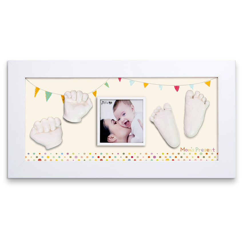 Momspresent baby handprint and footprint kit with White Frame11-The 1st Party