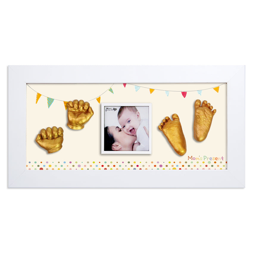 Momspresent baby handprint and footprint kit with White Frame11-The 1st Party